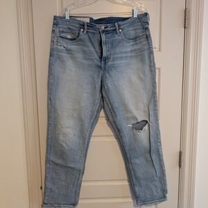 GAP Women's High Rise Distressed Cigarette Jeans Size 33 / 16R